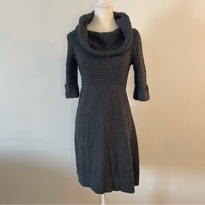 Knit Cowl-Neck Sweater Dress Cotton Wool Charcoal Merona Women’s XS